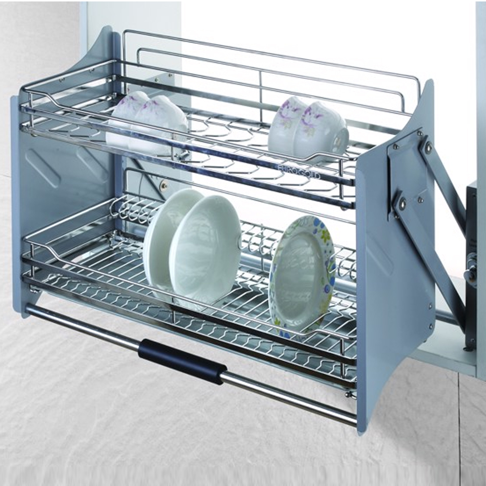 Giá bát đĩa di động Gerari nâng hạ inox 304
